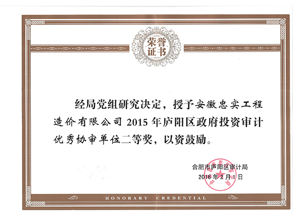 廬陽區(qū)審計局2016表彰